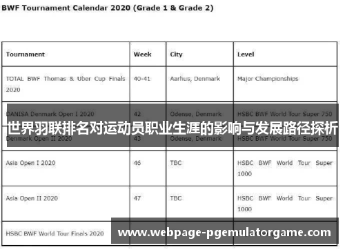 世界羽联排名对运动员职业生涯的影响与发展路径探析