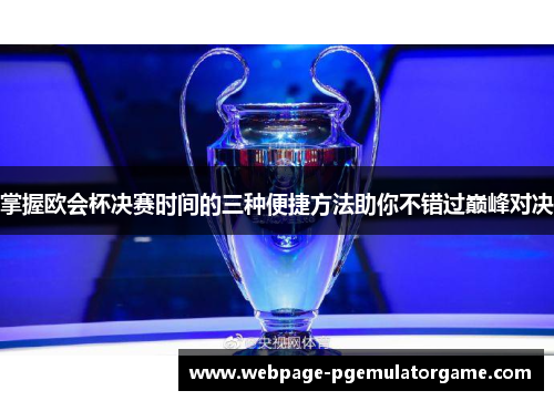 掌握欧会杯决赛时间的三种便捷方法助你不错过巅峰对决